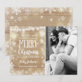 Zwangerschap kerstfotokaart Rustic Aankondiging (Voorkant / Achterkant)