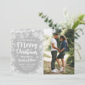 Zwangerschap kerstfotokaart Rustic Feestdagenkaart (Staand voorkant)