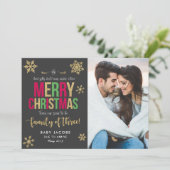 Zwangerschap kerstfoto's Eenvoudig Feestdagenkaart (Staand voorkant)