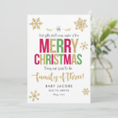 Zwangerschap kerstkaart Eenvoudig Lijst (Staand voorkant)