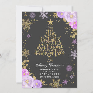 Zwangerschap kerstkaart Floral Lijst