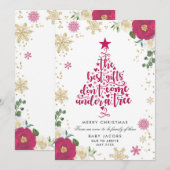 Zwangerschap kerstkaart Floral Lijst (Voorkant / Achterkant)