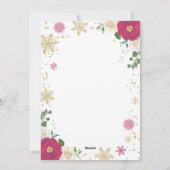 Zwangerschap kerstkaart Floral Lijst (Achterkant)