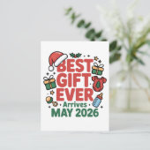 Zwangerschap Kerstmis beste cadeau ooit komt mei 2 Aankondigingskaart (Staand voorkant)