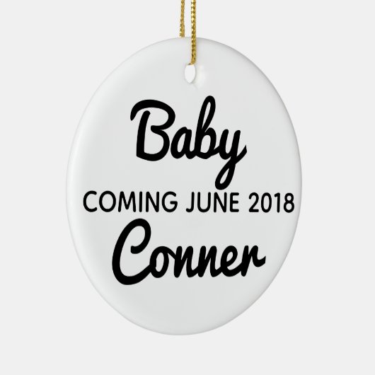 Zwangerschap kerstversiering keramisch ornament (Rechts)