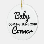 Zwangerschap kerstversiering keramisch ornament (Links)