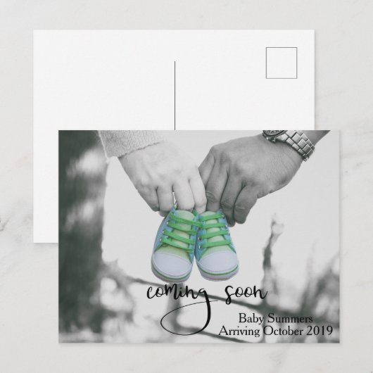 Zwangerschap Kind Komt Binnenkort Aankondiging Sch Briefkaart (Voorkant / Achterkant)
