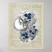 Zwangerschap Kunstwerk Anatomie Womb met blauwe bl Poster (Voorkant)