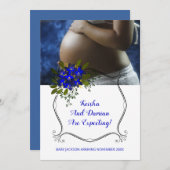 Zwangerschap: lusteloosheid en Paarse bloem Aankondiging (Voorkant / Achterkant)