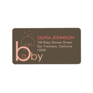 Zwangerschap met Baby roze Typografie Shower-adres Etiket