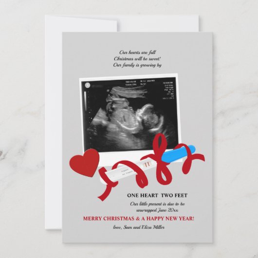 Zwangerschap met kerstfeestdagen - aankondiging (Voorkant)