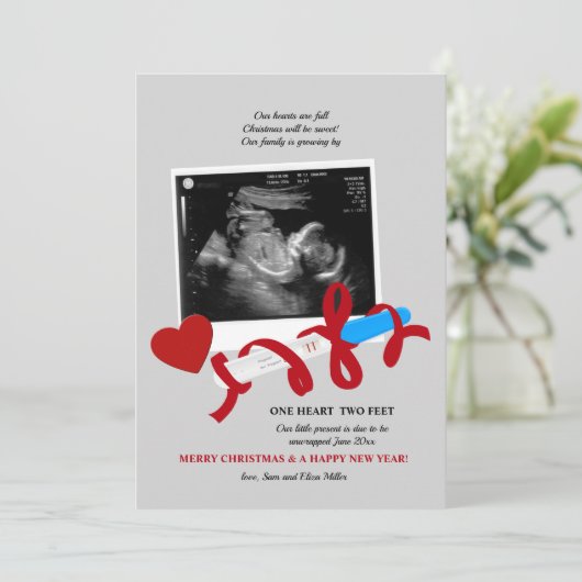 Zwangerschap met kerstfeestdagen - aankondiging (Staand voorkant)