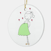 Zwangerschap met kerstmis keramisch ornament (Links)