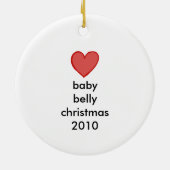 Zwangerschap met kerstmis keramisch ornament (Achterkant)
