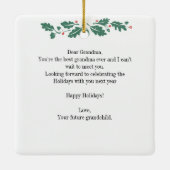 Zwangerschap met kerstmis Ultrasound Foto Grandma Keramisch Ornament (Achterkant)