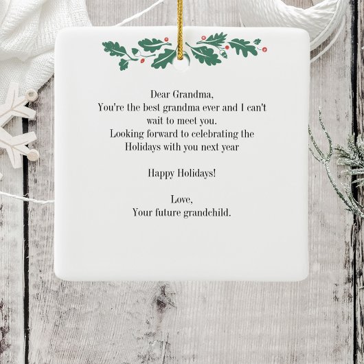 Zwangerschap met kerstmis Ultrasound Foto Grandma Keramisch Ornament