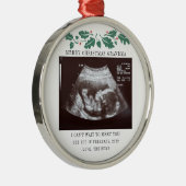 Zwangerschap met kerstmis Ultrasound Foto Grandma Metalen Ornament (Rechts)