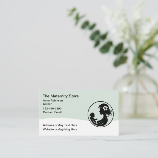 Zwangerschap Moderne trendy kinderopvang Visitekaartje (Staand voorkant)