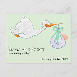 Zwangerschap New Baby Arrival Stork Schattige Briefkaart