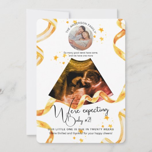 Zwangerschap Nieuwe baby echo echogram foto Kaart (Voorkant)