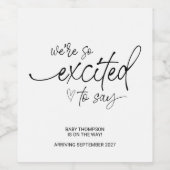 Zwangerschap Nieuwe Baby onderweg Aankondiging moe Wijn Etiket (Enkel label)