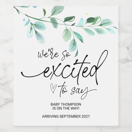 Zwangerschap Nieuwe Baby onderweg Aankondiging moe Wijn Etiket (Enkel label)