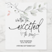 Zwangerschap Nieuwe baby onderweg kondigen moeder  Wijn Etiket (Enkel label)