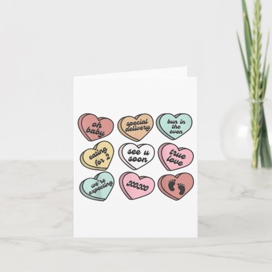 Zwangerschap Nieuwe Moeder Snoep Hart Liefdevolle  Kaart (Voorkant)