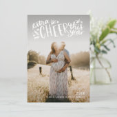 Zwangerschap of kerstkaart met geboorteaankondigin kaart (Staand voorkant)