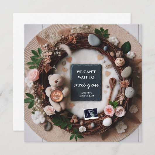 Zwangerschap onthullen aankondiging met echografie (Voorkant / Achterkant)