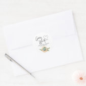 Zwangerschap Onthullen Guess Welke Baby Thanksgivi Ronde Sticker (Envelop)