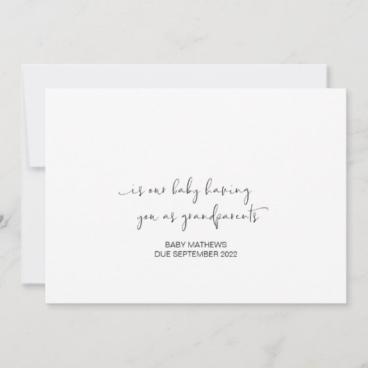 Zwangerschap onthullen voor ouders We verwachten B Kaart (Achterkant)