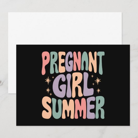 Zwangerschap onthullen Zwanger Meisje Zomer Baby s Kaart (Voorkant / Achterkant)