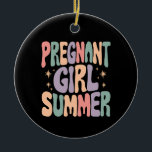 Zwangerschap onthullen Zwanger Meisje Zomer Baby s Keramisch Ornament<br><div class="desc">Zwangerschap onthullen Zwanger Meisje Zomer Baby shower</div>