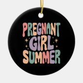 Zwangerschap onthullen Zwanger Meisje Zomer Baby s Keramisch Ornament (Voorkant)