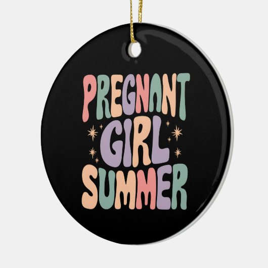 Zwangerschap onthullen Zwanger Meisje Zomer Baby s Keramisch Ornament (Links)