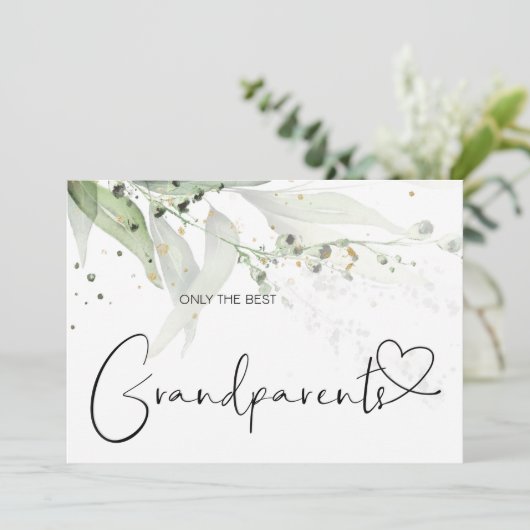 Zwangerschap onthult overgrootouders nieuwe baby kaart (Staand voorkant)