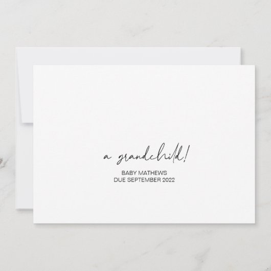 Zwangerschap onthult verrassende ouders die Baby v Kaart (Achterkant)