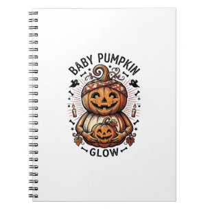 Zwangerschap Pompoen Shirt Vintage Halloween Buik Notitieboek