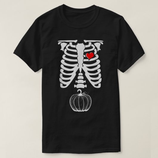 Zwangerschap Pumpkin XRay Halloween T-shirt (Design voorkant)