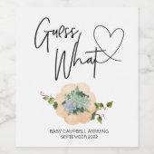 Zwangerschap Raad eens wat Baby onthullen Thanksgi Wijn Etiket (Enkel label)