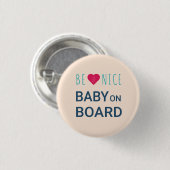 Zwangerschap Roze en Blauwe Baby op de injectiepla Ronde Button 3,2 Cm (Voorkant /achterkant)