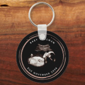 Zwangerschap Roze Glitter Sonogram Ultrageluid Fot Sleutelhanger (Voorkant)
