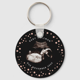 Zwangerschap Roze Glitter Sonogram Ultrageluid Fot Sleutelhanger