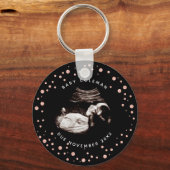 Zwangerschap Roze Glitter Sonogram Ultrageluid Fot Sleutelhanger (Voorkant)