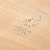 Zwangerschap Silhouet Minimalistisch Baby shower Acryl Uitnodigingen (Laagn)