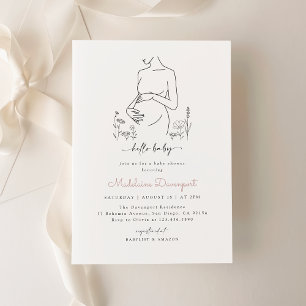 Zwangerschap Silhouet Minimalistisch Baby shower Kaart