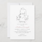 Zwangerschap Silhouet Minimalistisch Baby shower Kaart (Voorkant)