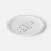 Zwangerschap Silhouet Minimalistisch Baby shower Papieren Bordje (Gekanteld)