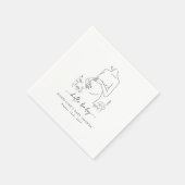 Zwangerschap Silhouet Minimalistisch Baby shower Servet (Hoek)